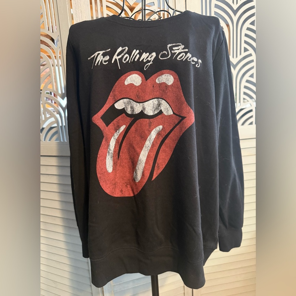 The Rolling Stones Black and Red Crewneck Sweater